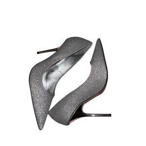 Good American Silver Glitter Pumps Size 9.5